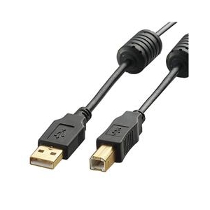 エレコム フェライトコア付きUSB2．0ケーブル ブラック2m U2C-BF20BK-イメージ1