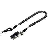 ラスタバナナ コイルストラップ メタルクリップ ステンレスワイヤー入り ロング ブラック RCSTWML03BK
