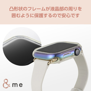 エレコム Apple Watch Series 10(42mm)用ソフトバンパー &me オーロラクリア AW-24BBPUACR-イメージ4