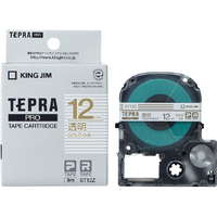 キングジム テプラ PROテープカートリッジ 透明ラベル 12mm幅 透明/金文字 ST12Z