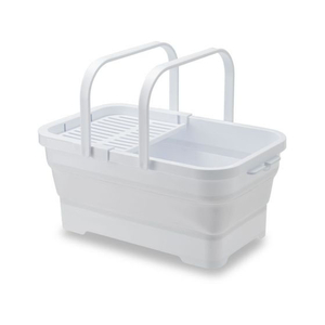 伊勢藤 おり畳めるバスケット 15L ちょい置きトレー付 ホワイト FC000TJ-I-643-イメージ1
