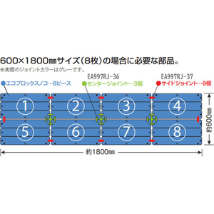 エスコ 297×444mm すのこ プラスチック製/グレー FCJ786H-EA997RJ-34-イメージ3