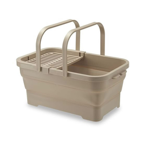 伊勢藤 おり畳めるバスケット 15L ちょい置きトレー付 ベージュ FC001TJ-I-643-イメージ1
