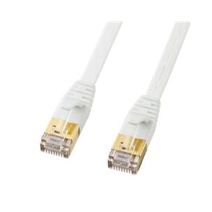 サンワサプライ CAT7ウルトラフラットLANケーブル(15m) ホワイト KB-FLU7-15W-イメージ1