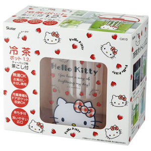 スケーター 茶漉し付冷茶ポット(1．2L) ハローキティ Red Heart CM10ｷﾃｲﾚﾂﾄﾞﾊ-ﾄ-イメージ3