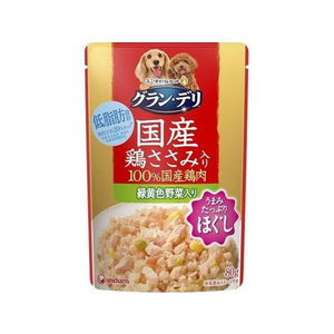 ユニ・チャーム グラン・デリ 国産鶏ささみ パウチほぐし 成犬用 緑黄色野菜入り 80g FCU8649-イメージ1