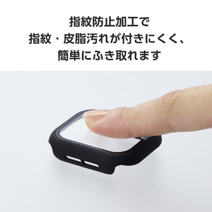 エレコム Apple Watch Series 10(42mm)用フルカバーケース プレミアムガラス/高透明 ブラック AW-24BFCGBK-イメージ5