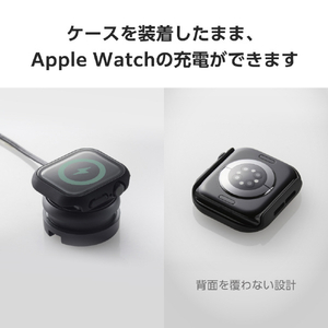 エレコム Apple Watch Series 10(42mm)用フルカバーケース プレミアムガラス/高透明 ブラック AW-24BFCGBK-イメージ6