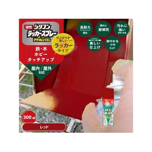 カンペハピオ 油性シリコンラッカースプレー レッド 300ml FCB067N-イメージ2