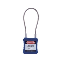IFAM/ロックアウト用南京錠 スチールケーブル製シャックル 青 0 44951 FC443VC-3857043
