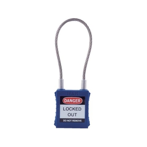 IFAM/ロックアウト用南京錠 スチールケーブル製シャックル 青 0 44951 FC443VC-3857043-イメージ1