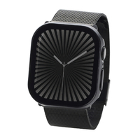 エレコム Apple Watch Series 10(42mm)用フルカバーケース プレミアムガラス/高透明/防水 ブラック AW-24BFCGEBK