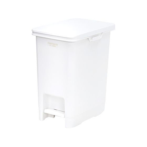 天馬 ペダル式 ゴミ箱 フタ キャスター付き 20L ホワイト FCE445W-ELP-PP20-イメージ1