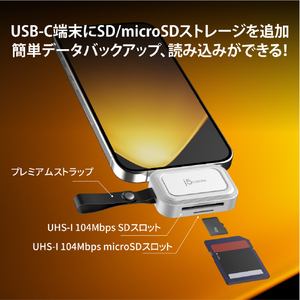j5 create 直付USB-C to microSD/SDカードリーダー JCHSD33W-イメージ5