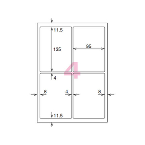 コクヨ カラーLBP&コピー用光沢紙ラベルA4 4面 20枚 F874889-LBP-G6904-イメージ2