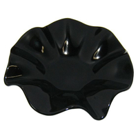 二ノ宮クリスタル ガラス フラワー 灰皿 黒 大(直径140) FC241LM-4475720