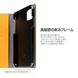 SLG Design iPhone 11 Pro用ケース Calf Skin Leather Diary キャメル SD17888I58R-イメージ5