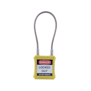 IFAM/ロックアウト用南京錠 スチールケーブル製シャックル 黄 0 44952 FC444VC-3857037-イメージ1