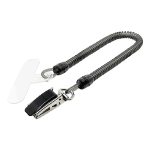 ラスタバナナ コイルストラップ メタルクリップ ストラップホルダータイプ ロング ブラック RCSTMHL01BK-イメージ1