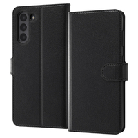 レイアウト Galaxy S21 5G用耐衝撃 手帳型ケース シンプル マグネット ブラック/ブラック RT-GS21ELC1/BB