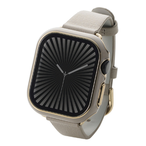 エレコム Apple Watch Series 10(42mm)用フルカバーケース プレミアムガラス/高透明/ゴールドライン &me グレージュ AW-24BFCGJGB-イメージ8