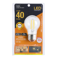 オーム電機 LED電球 E26口金 全光束472lm(3．4W特殊電球サイズ) 電球色相当 LDA3L C6/LBG5