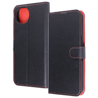 レイ・アウト AQUOS wish5用 Like standard 耐衝撃 マグネットベルト シンプル 手帳型レザーケース ブラック_レッド RT-AQL3ELC1/BR