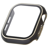 エレコム Apple Watch Series 10(42mm)用フルカバーケース プレミアムガラス/高透明/ゴールドライン &me チャコールグレー AW-24BFCGJGY