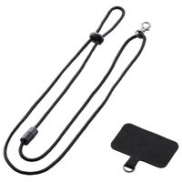 エレコム スマホ汎用外付けストラップホール ネックストラップ付き ブラック P-STHNECBK