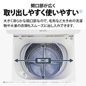 シャープ 7．0kgインバーター全自動洗濯機 ホワイト系 ES-GV7K-W-イメージ7