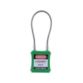 IFAM/ロックアウト用南京錠 スチールケーブル製シャックル 緑 0 44953 FC445VC-3857029