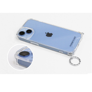 PHONECKLACE iPhone 14 Plus用チェーンショルダーストラップ付きクリアケース シルバー PN23892I14MSV-イメージ12
