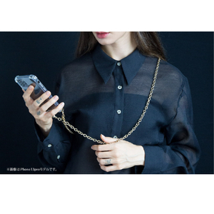 PHONECKLACE iPhone 14 Plus用チェーンショルダーストラップ付きクリアケース シルバー PN23892I14MSV-イメージ16