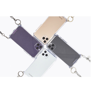 PHONECKLACE iPhone 14 Plus用チェーンショルダーストラップ付きクリアケース シルバー PN23892I14MSV-イメージ5