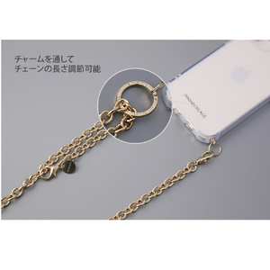 PHONECKLACE iPhone 14 Plus用チェーンショルダーストラップ付きクリアケース シルバー PN23892I14MSV-イメージ9