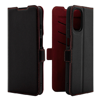 ラスタバナナ moto g05用薄型手帳サイドマグネットケース ブラック＊レッド 8826MG05BSMBKR