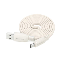 MOTTERU マグネットフラットケーブル USB-A-C 1m アーモンドミルク MOT-MGFAC100-AM