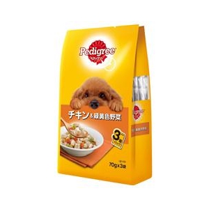 マースジャパンリミテッド ペディグリー　成犬用　チキン＆緑黄色野菜　70g×3袋 P116PEDﾊﾟｳﾁﾁｷﾝﾔｻｲ3P-イメージ1