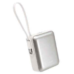 ラスタバナナ PD20W対応 TYPE-C1ポート/USB1ポート TYPE-C直付超小型モバイルバッテリー 10000MAH 10CM ホワイト RLI100C20W06WH-イメージ1