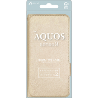 エアージェイ AQUOS sense9用シャイニー手帳型ケース シャンパンゴールド AC-AQS9 SHY SG