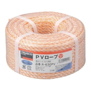 トラスコ中山 PVロープ 3つ打 線径6mm×長さ30m FC477GU-5112893-イメージ1
