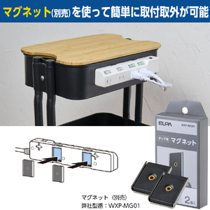 エルパ 耐雷電源タップ4個口3m ブレーカー付き ホワイト WLK-R43BW-イメージ6