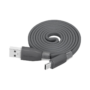 MOTTERU マグネットフラットケーブル USB-A-C 1m スモーキーブラック MOT-MGFAC100-BK-イメージ1