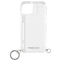 PHONECKLACE iPhone 14 Plus用ストラップ用リング付きクリアケース シルバーチャーム PN23894I14MSV