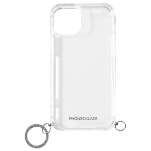 PHONECKLACE iPhone 14 Plus用ストラップ用リング付きクリアケース シルバーチャーム PN23894I14MSV-イメージ1