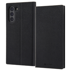 レイアウト Galaxy S21 5G用耐衝撃 手帳型レザーケース サイドマグネット TETRA ブラック RT-GS21TBC1/BB-イメージ1