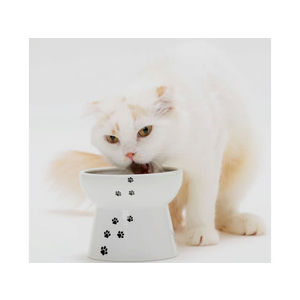 猫壱 ハッピーダイニング 猫用 脚付フードボウル L 猫柄 F360769-イメージ6