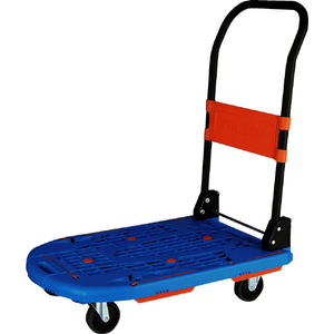 トラスコ 樹脂台車 カルティオ ７８０Ｘ４９０ 折畳 ブルー 完成品 MPK-780-B-イメージ1