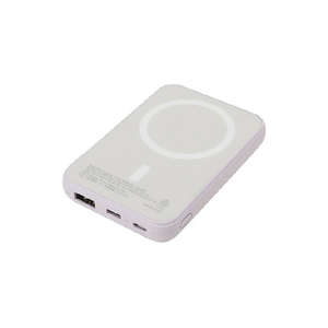 クオリティトラストジャパン ワイヤレス充電マグネット式モバイルバッテリー(5000mAh) パープル QXW-0500PU-イメージ4