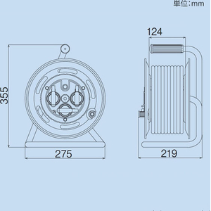 エスコ AC125V／15A/30m コードリール 防雨 FCJ470H-EA815BF-7-イメージ3
